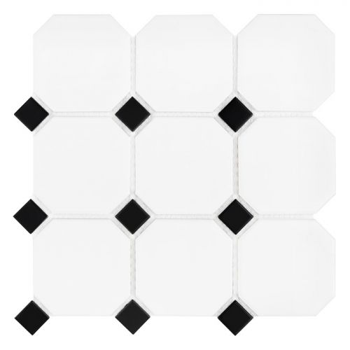 octagon white matt mozaika